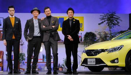 　大人たちのメンズノンノ刊行発表会に登場した（左から）リヒト、マーク・パンサー、桐島ローランド、風間トオル＝東京・豊洲