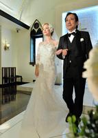 映画「アデライン、１００年目の恋」ＰＲイベントに登場したローレン・マイコラスとルー大柴＝代官山鳳鳴館（撮影・田村亮介）