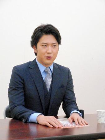 「新春浅草歌舞伎」の取材会を行った尾上松也＝東京・築地の松竹本社