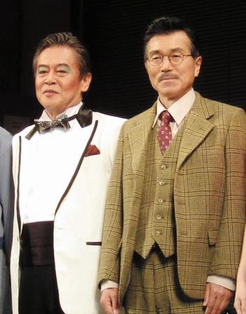 　３３年ぶりに「熱海殺人事件」でコンビを組む（左から）風間杜夫と平田満