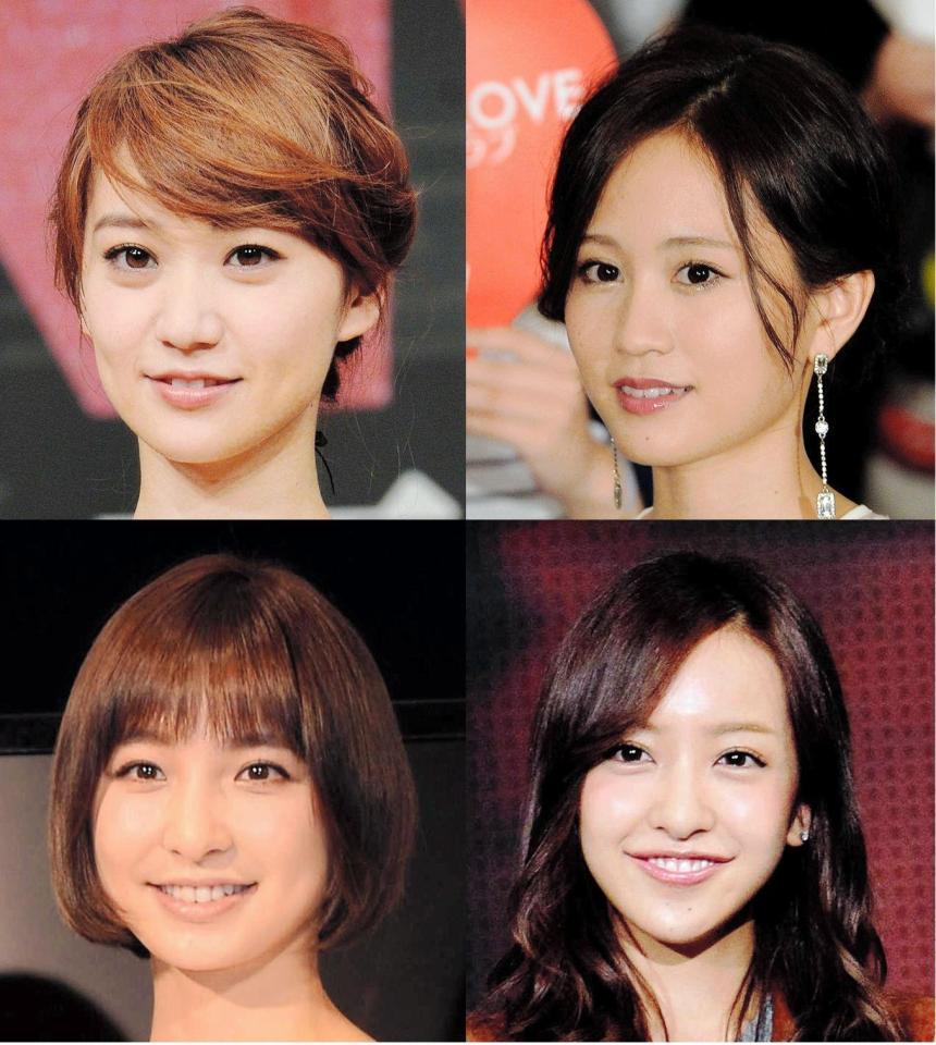 （時計回りで）大島優子、前田敦子、板野友美、篠田麻里子