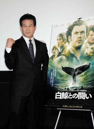 　「白鯨との闘い」をＰＲする辛坊治郎キャスター＝大阪市内
