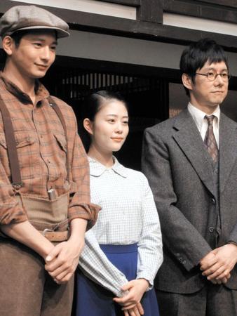 　ＮＨＫ連続テレビ小説「とと姉ちゃん」取材会に登場した（左から）向井理、高畑充希、西島秀俊＝東京・ＮＨＫ
