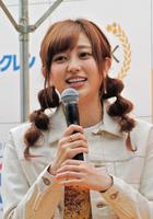 イベント内容に合わせてたまねぎヘアの菊地亜美＝東京スカイツリータウン