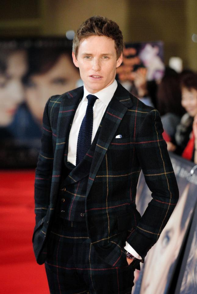 レッドカーペットに立つエディ・レッドメイン＝東京都千代田区の有楽町マリオン（撮影・出月俊成）