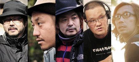 　ロマンポルノに挑む（左から）塩田明彦監督、白石和彌監督、園子温監督、中田秀夫監督、行定勲監督