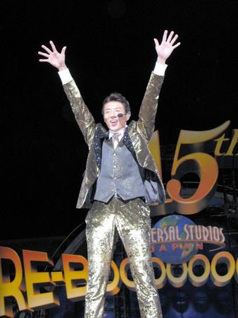 ＵＳＪの15周年イベントに登場した松岡修造＝大阪市内