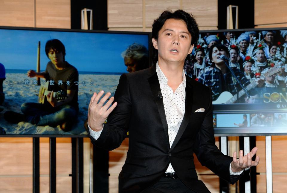 番組取材会で音楽について熱く語る福山雅治＝東京・ＮＨＫ放送センター（撮影・棚橋慶太）