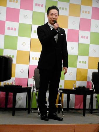 明治座　四月花形歌舞伎」の制作発表を行った尾上菊之助＝東京・歌舞伎座ギャラリー