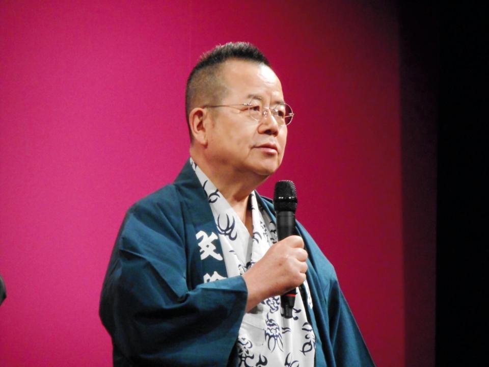 桂文珍的ココロ　神保町大阪文化祭」の開催会見に登場した桂文珍＝東京・神保町花月