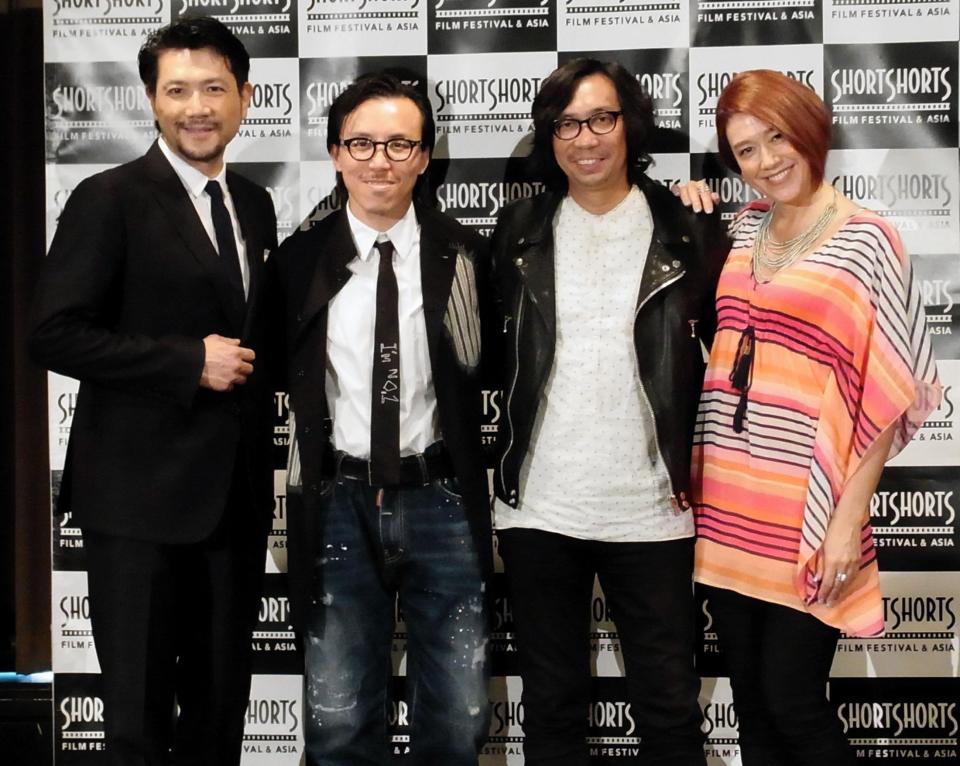 会見した（左から）別所哲也、レスリー・キー、行定勲監督、ＬｉＬｉＣｏ＝東京・有楽町の海外特派員協会