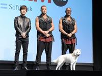 イベントに登場した（左から）三代目　Ｊ　Ｓｏｕｌ　Ｂｒｏｔｈｅｒｓ　ｆｒｏｍ　ＥＸＩＬＥ　ＴＲＩＢＥの岩田剛典、関口メンディー、ダンテ・カーヴァー＝東京・ステラボール（撮影・開出牧）