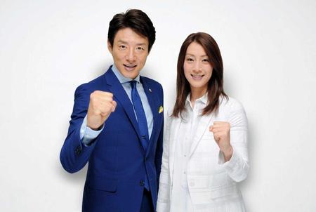 　テレビ朝日のリオ五輪キャスターに決まった松岡修造氏（左）と寺川綾氏