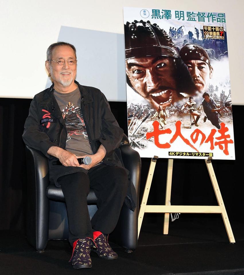 ４Ｋデジタルリマスター版「七人の侍」披露試写会に登場した仲代達矢＝ＴＯＨＯシネマズ日本橋（撮影・堀内翔）