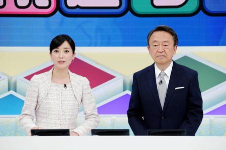 菊池寛賞を受賞したテレビ東京「池上彰の参院選ライブ」の池上氏と大江麻理子キャスター　（Ｃ）テレビ東京