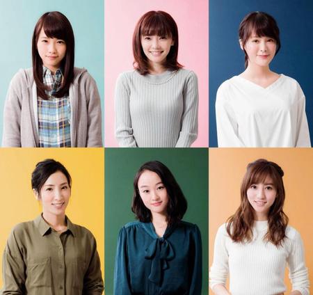 女優６人による恋物語に出演する（左上から）川栄李奈、倉科カナ、貫地谷しほり、（左下から）真飛聖、小野ゆり子、堀田茜