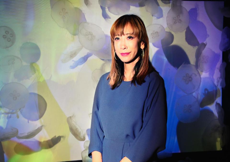 クラゲと映像のコラボ作品を発表した蜷川実花＝すみだ水族館