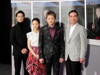 会見では作品への思いを語った（左から）工藤阿須加、中越典子、山本耕史、長塚京三＝東京・渋谷のＮＨＫ