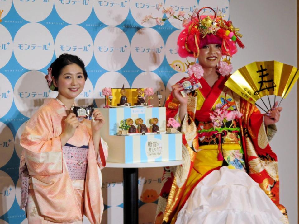 ロカボスイーツのイベントに登場した関根麻里（左）とぺえ＝東京・代官山