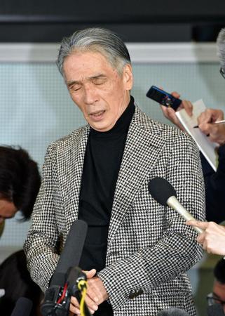 　故ムッシュかまやつ氏との思い出を沈痛な面持ちで語る堺正章＝東京都港区のフジテレビ