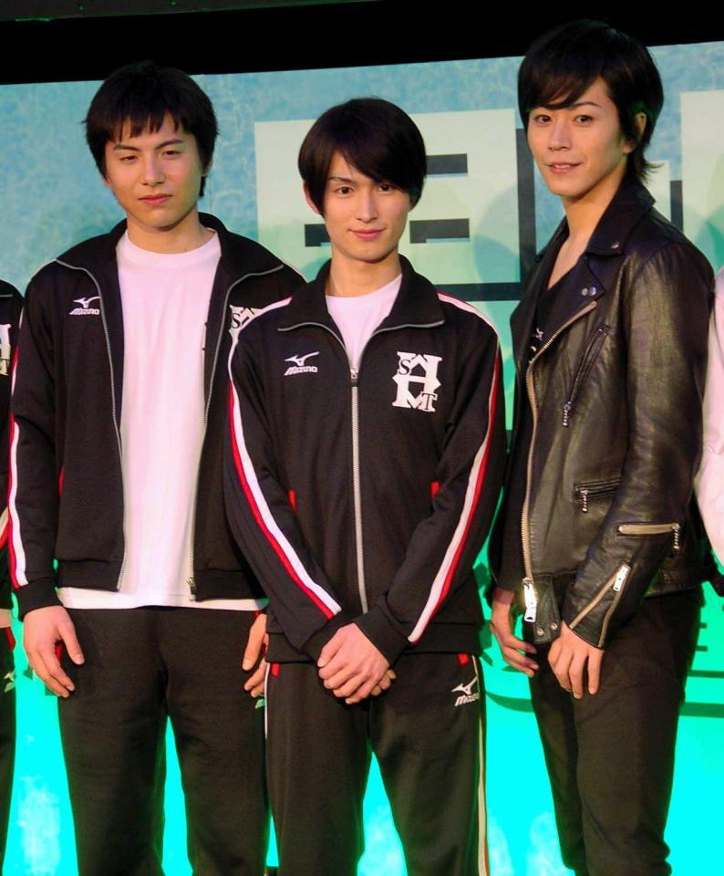 　（左から）宮崎秋人、松田凌、廣瀬智紀＝東京・よみうりランド