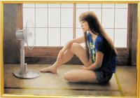 緒方かな子さんが次女をモデルに手がけた作品「夏休み」＝東京・国立新美術館