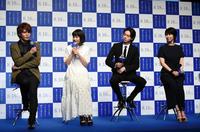 イベントでトークをする広瀬すず（左から２人目）。左端は宮野真守、（右から）松たか子、菅田将暉＝東京・パークタワーホール（撮影・開出牧）