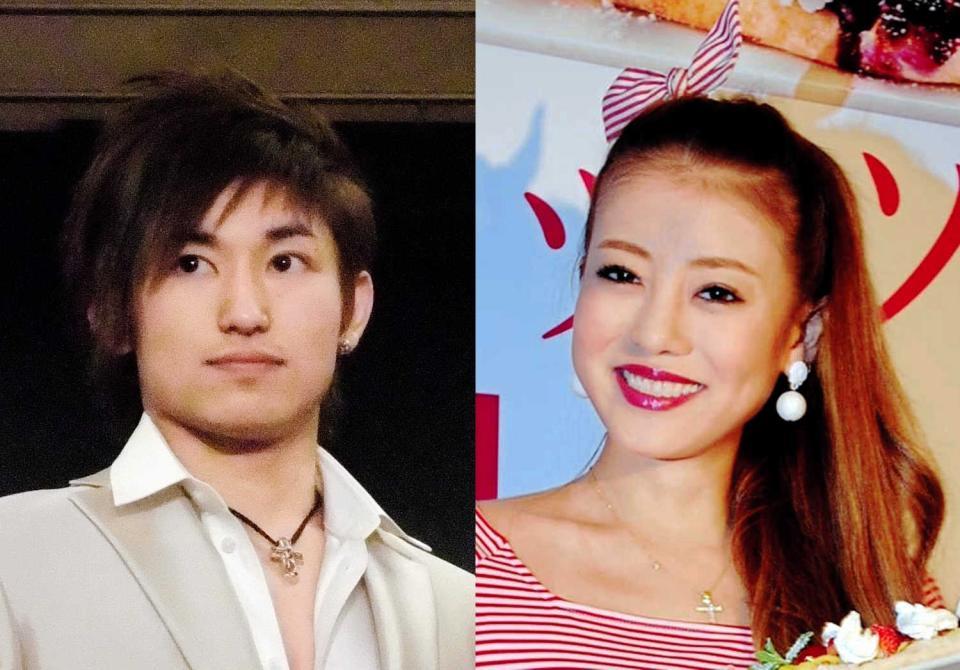 才賀紀左衛門（左）・あびる優夫妻