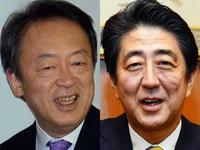 池上彰氏（左）と安倍晋三首相