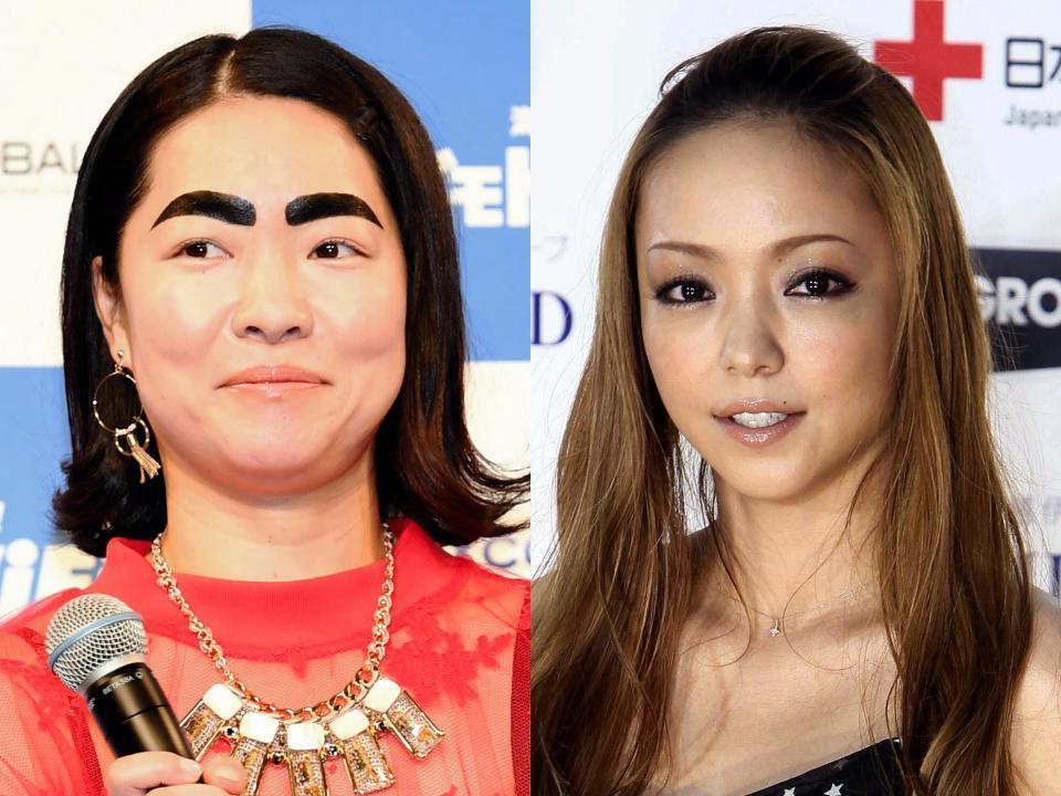 イモトアヤコ（左）と安室奈美恵