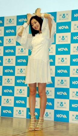 ＮＯＶＡのＣＭに出演した武田玲奈＝東京・ベルサール六本木