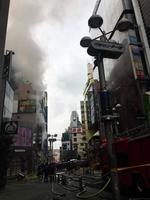 火事が発生した現場＝東京・渋谷