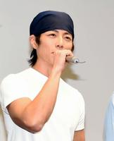 イベントであいさつする杉浦太陽＝テレビ東京（撮影・開出牧）