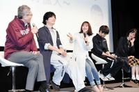 制作発表でトークをする石原さとみ（中央）。左から松重豊、井浦新、（右から）市川実日子、窪田正孝＝東京・スペースＦＳ汐留（撮影・開出牧）