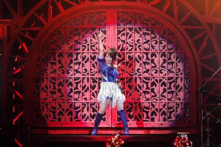「武道館７Ｄａｙｓ」のファイナル公演で熱唱する水樹奈々＝日本武道館