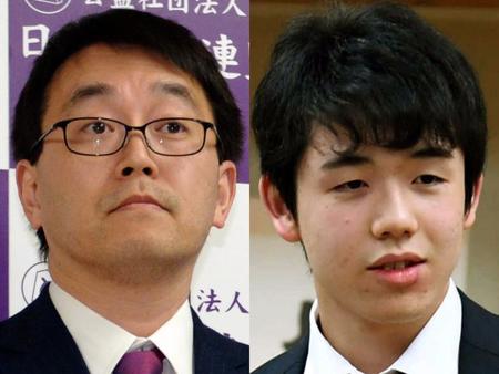 　羽生善治竜王（左）と藤井聡太五段