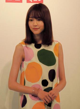 「ＵＮＩＱＬＯ×Ｍａｒｉｍｅｋｋｏ」新製品発表会に登場した桐谷美玲＝東京・中目黒
