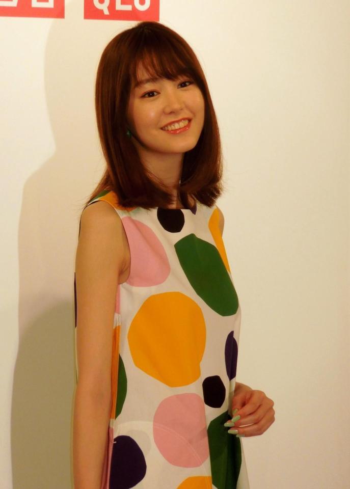 「ＵＮＩＱＬＯ×Ｍａｒｉｍｅｋｋｏ」新製品発表会に登場した桐谷美玲＝東京・中目黒