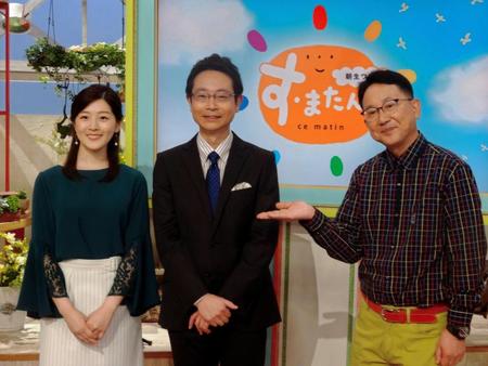 取材会を行った（左から）中村秀香アナ、野村明大アナ、森たけしアナ＝読売テレビ