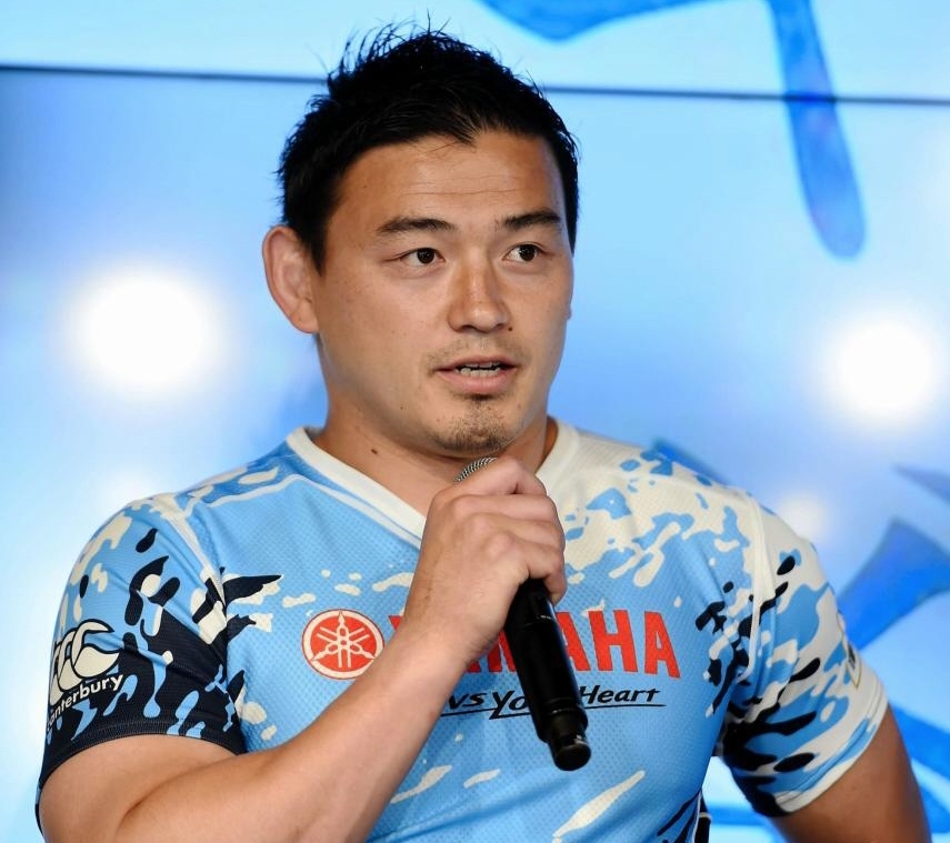 　イベントであいさつする五郎丸＝都内（撮影・開出牧）