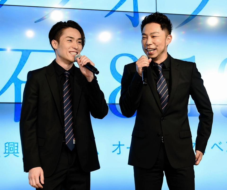 イベントでトークをするＥＸＩＬＥのＵＳＡ（右）とＴＥＴＳＵＹＡ＝東京・ＴＲＡＶＥＬ　ＨＵＢ　ＭＩＸ（撮影・開出牧）