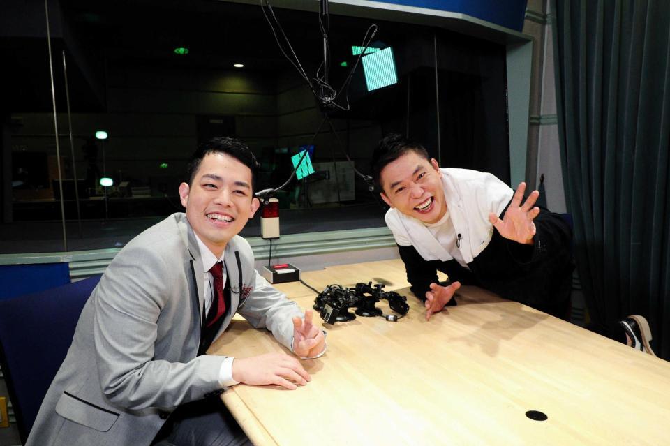 　Ｒ－１優勝特番で対談を行った濱田祐太郎（左）と爆笑問題・太田光