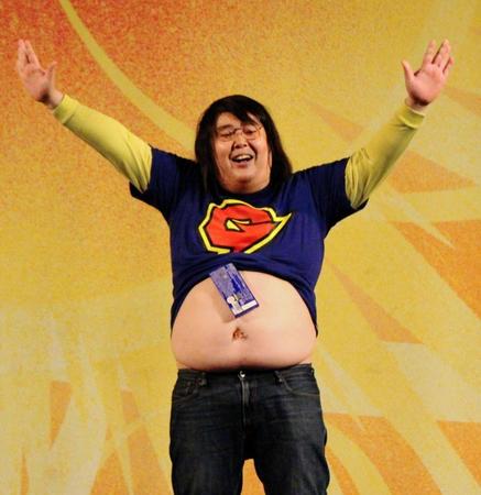 舞台前説で活動を再開したガリガリガリクソン＝京都・祇園花月