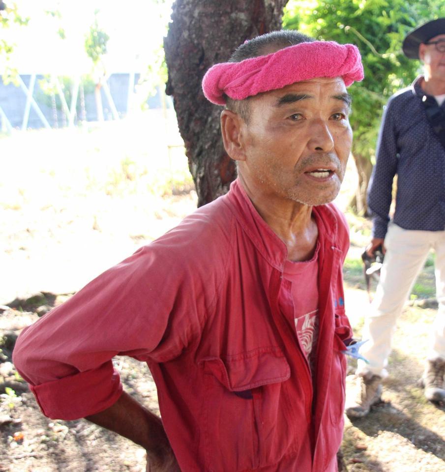 　ボランティア活動に参加するため広島県呉市に到着した尾畠春夫さん