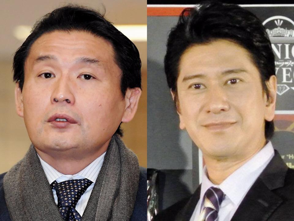 貴乃花親方（左）と川崎麻世