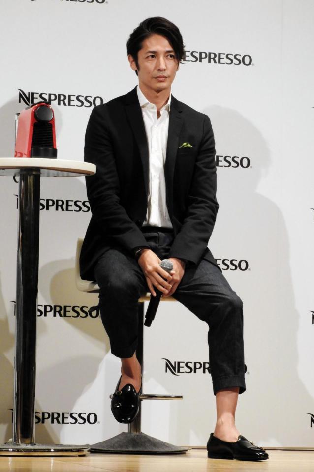 ネスプレッソ新コーヒーシリーズ発表会に登場した玉木宏＝東京・トランクホテル