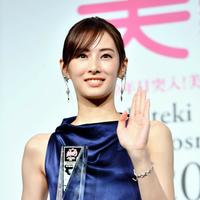 美的ビューティウーマンに選ばれ、笑顔を見せる北川景子＝マンダリンオリエンタル東京（撮影・中田匡峻）