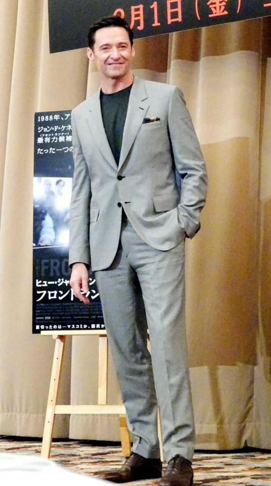 　来日し記者会見に出席したヒュー・ジャックマン＝東京・内幸町の日本記者クラブ