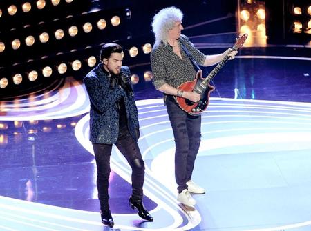 　アダム・ランバート（左）とクイーンのブライアン・メイ（Ｃ）ＧｅｔｔｙＩｍａｇｅｓ　