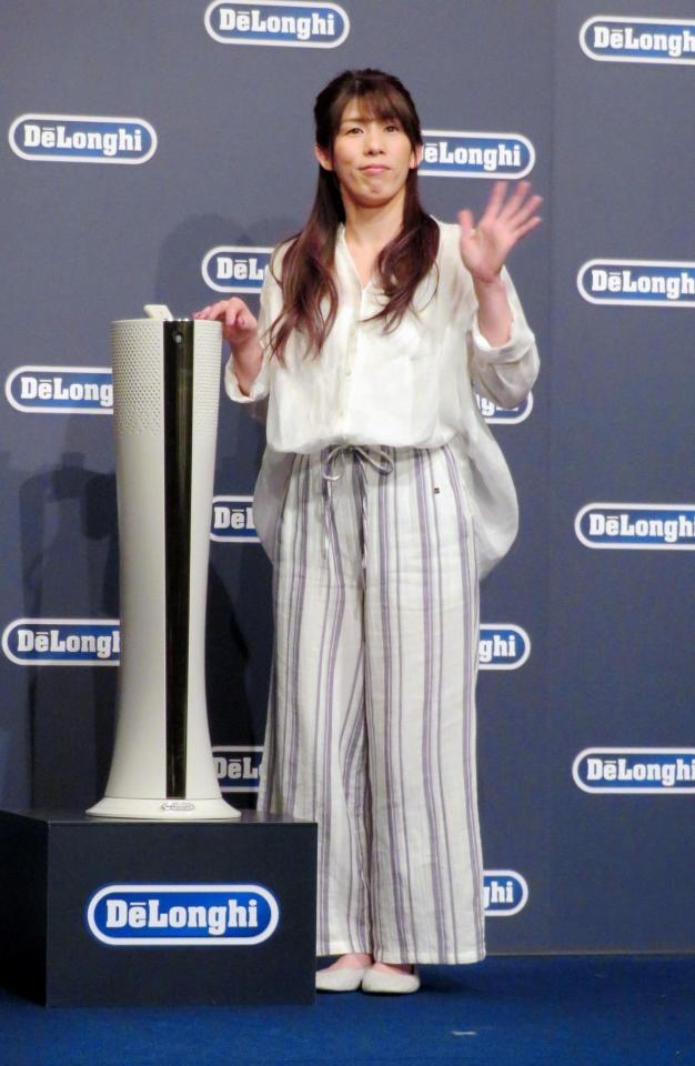 　自身のリラックス術を語った吉田沙保里＝東京・代官山